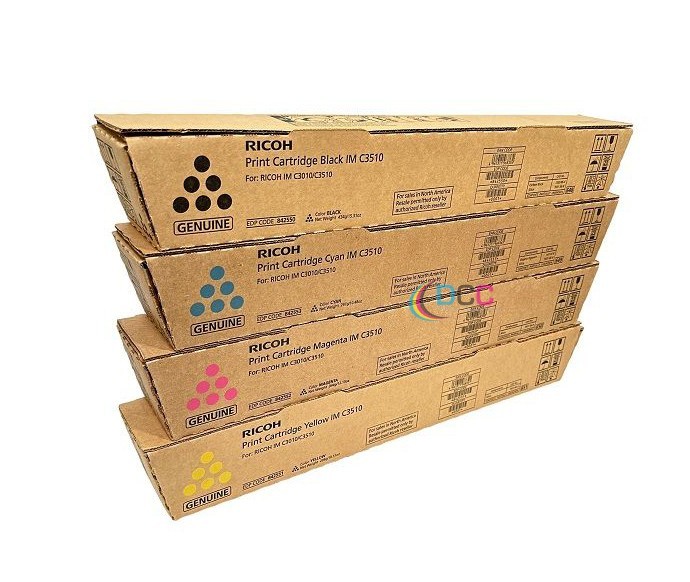 Genuine Ricoh IM C3510 CMYK Toners Set 842550 / 842551 / 842552 / 842553 OEM Genuine Ricoh IM C3510 CMYK Toners Set 842550 / 842551 / 842552 / 842553 OEM
