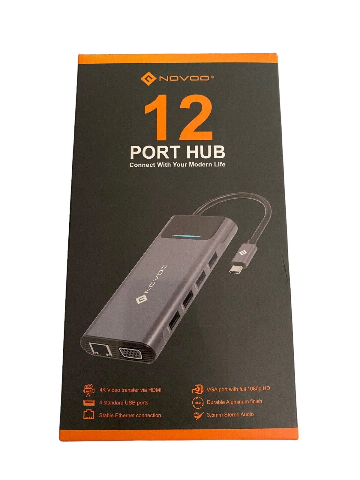 Novoo 12 In 1 Hub USB C | 12 PORT USB C | Type C | Multi-Port | Apple & Android