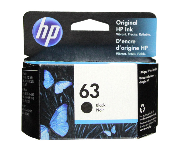 HP #63 Black Ink Cartridge 63 F6U62AN NEW GENUINE