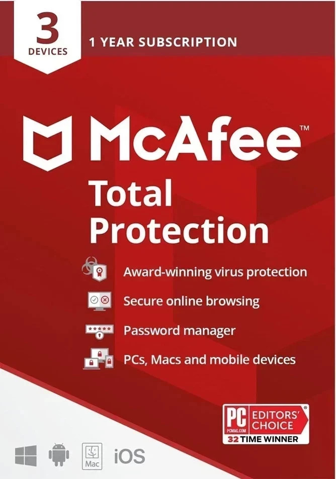 McAfee Total Protection 2026 3 Devices 1 Year Antivirus Security McAfee Total Protection 2026 3 Devices 1 Year Antivirus Security