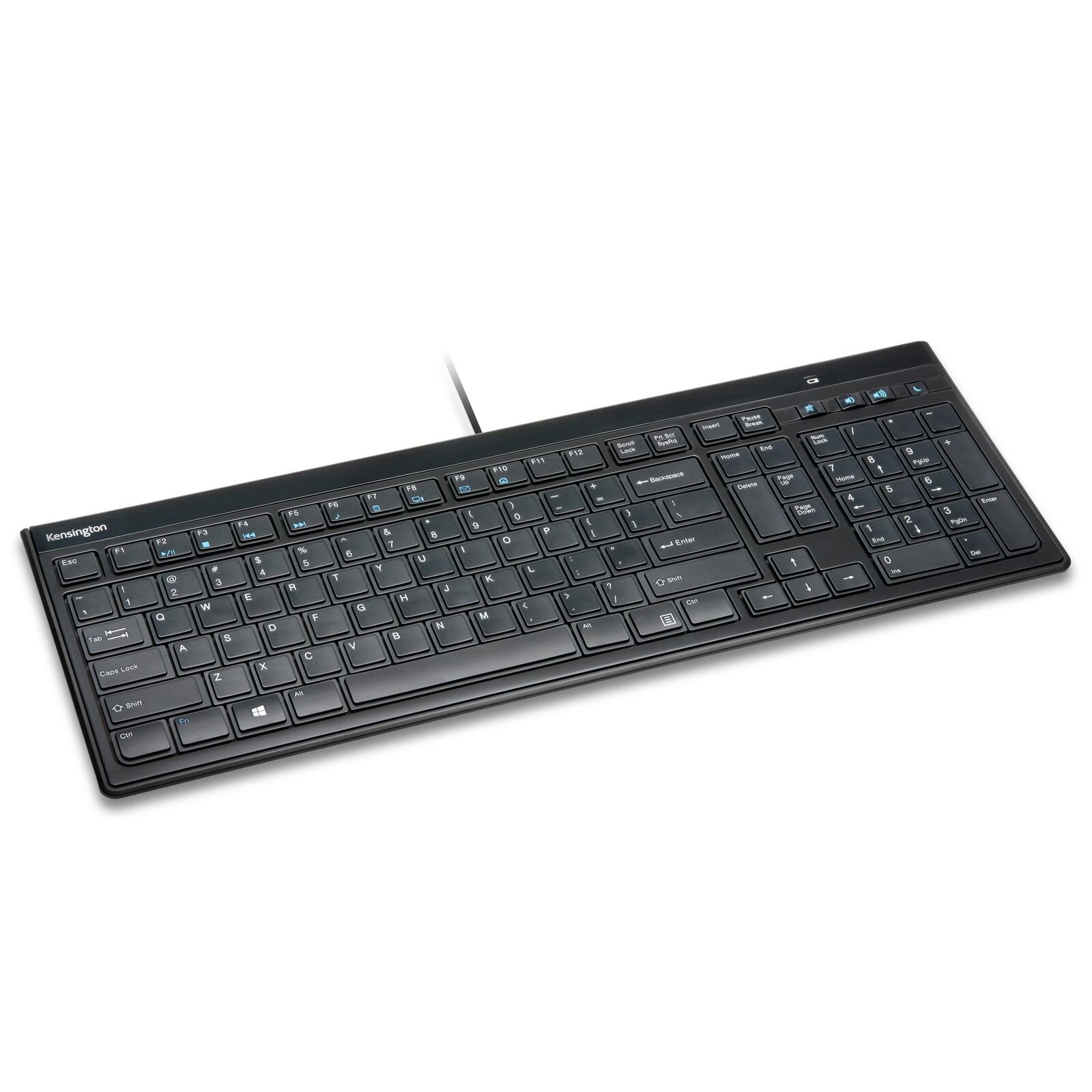 Kensington Slim Type Wired Keyboard (K72357USA),Black Slim Design - Wired