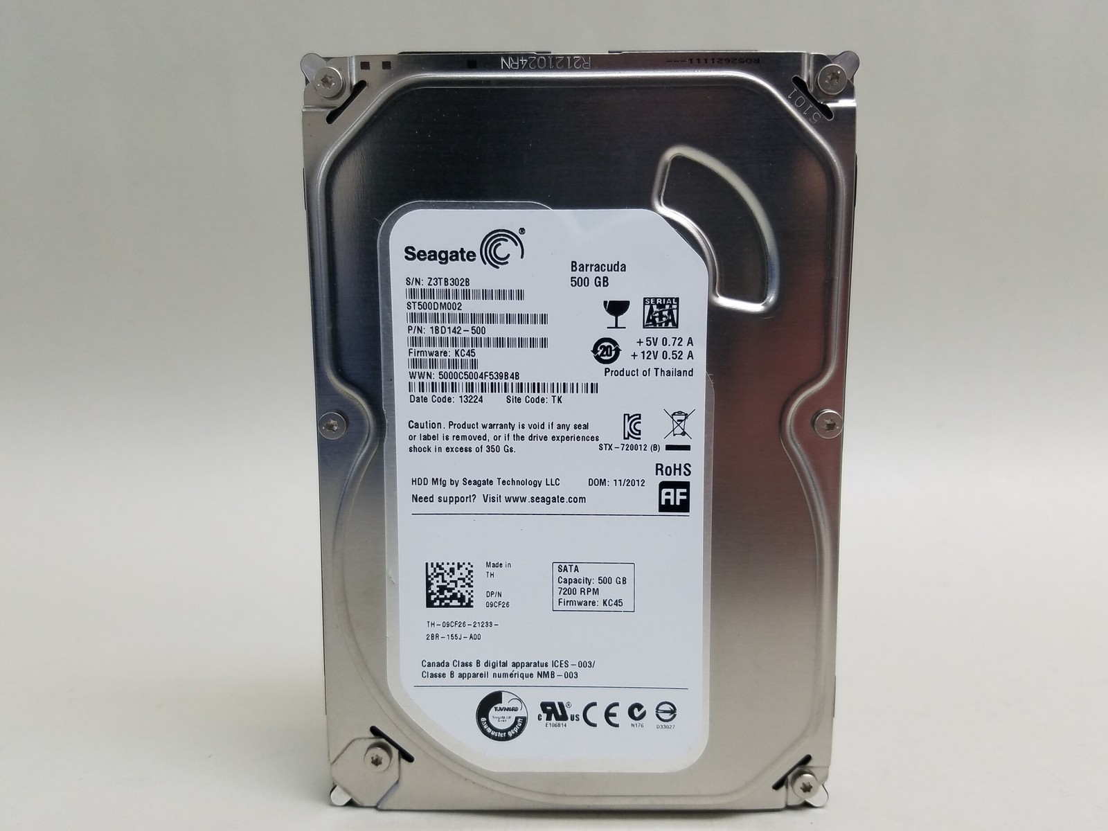 Seagate Barracuda ST500DM002 500 GB SATA III 3.5 in Desktop Hard Drive Seagate Barracuda ST500DM002 500 GB SATA III 3.5 in Desktop Hard Drive
