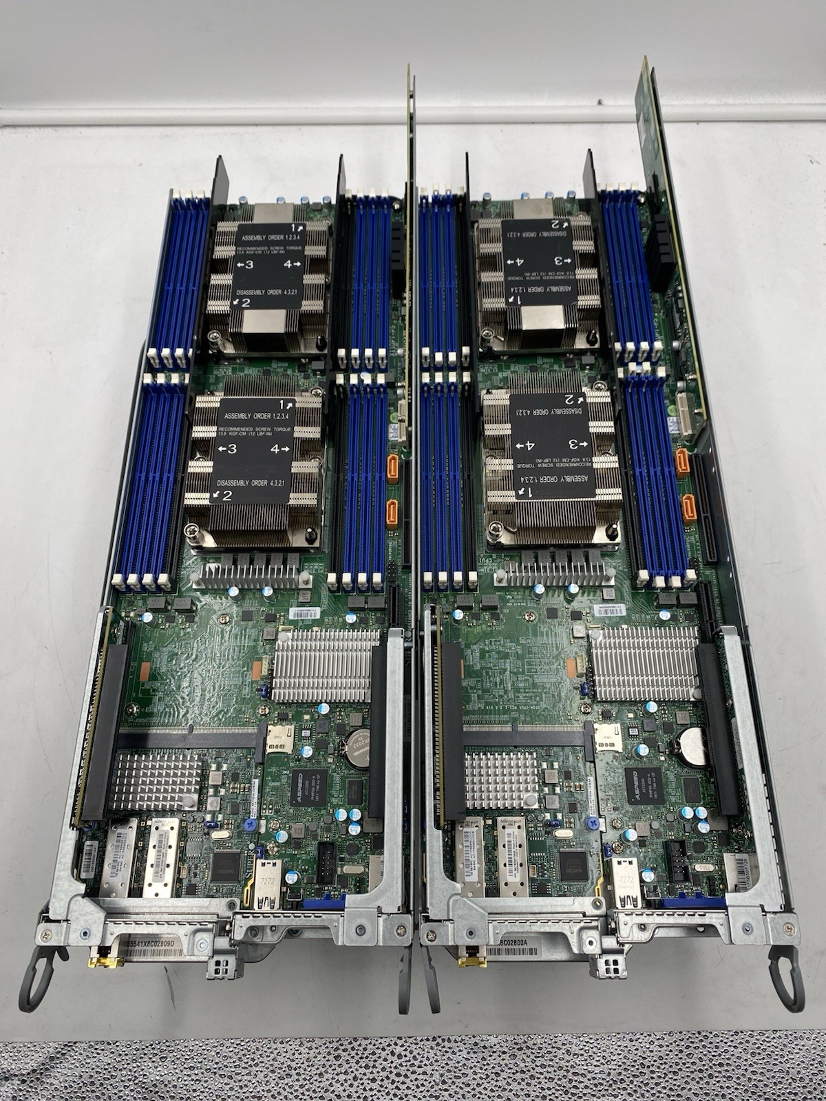 Lot of 2 Supermicro X11DPT-PS Server Node w/ 2x Xeon Gold 5218 SRF8T & Heatsinks Lot of 2 Supermicro X11DPT-PS Server Node w/ 2x Xeon Gold 5218 SRF8T & Heatsinks