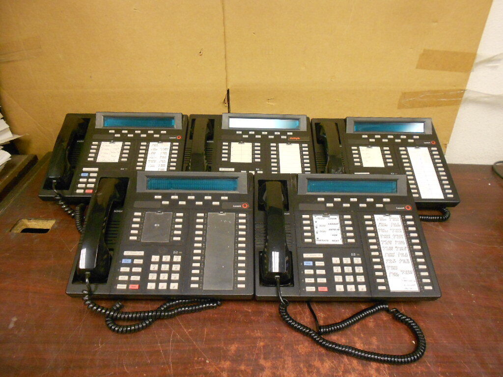 One lot of 5 AVAYA LUCENT 8434DX Digital Business Black Telephones WORKING