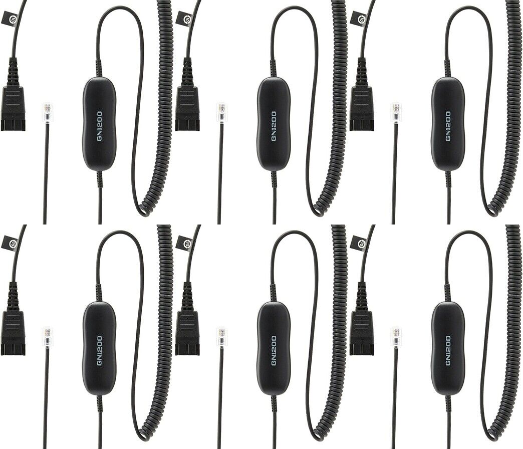 6 Jabra GN1200 Smart Coil Direct Connect Contact Center 6IN Cord Adapter