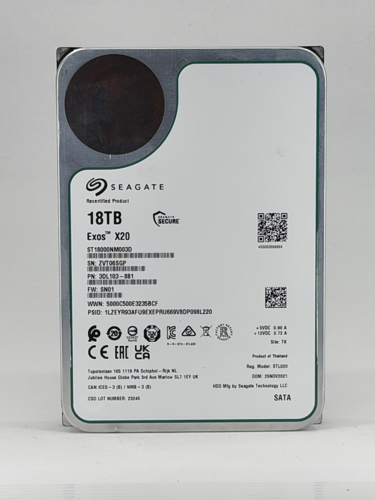 Seagate Exos X20 18TB 3.5 Seagate Exos X20 18TB 3.5