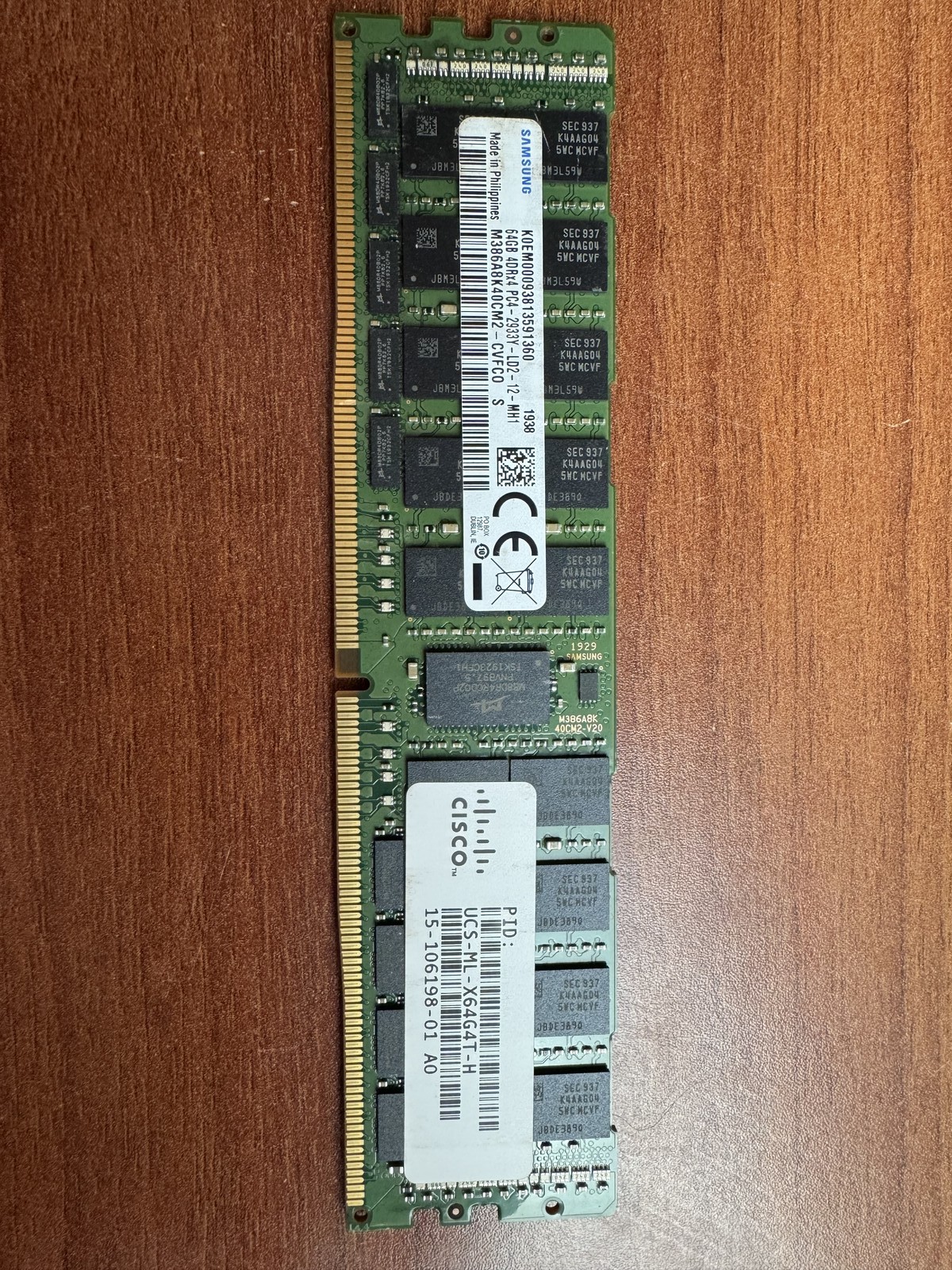 Cisco UCS-ML-X64G4T-H 64GB DDR4-2933 LRDIMM SN K0EM00093813591360 Cisco UCS-ML-X64G4T-H 64GB DDR4-2933 LRDIMM SN K0EM00093813591360