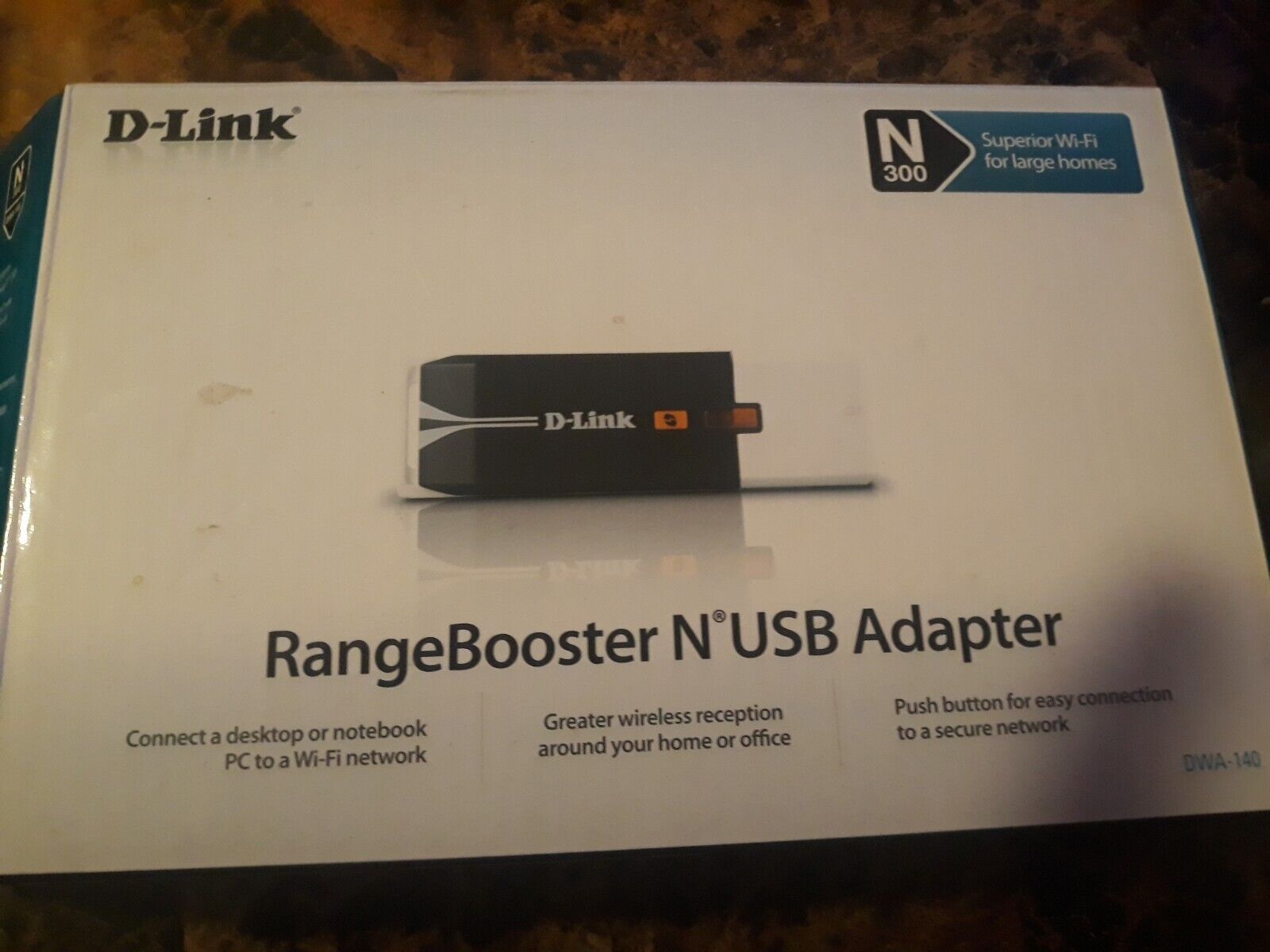 D-link DWA-140 RangeBooster N300 USB Adapter Wifi Internet Wireless Extender