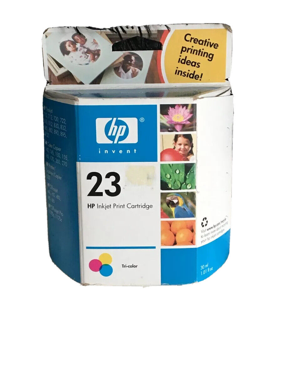 1 Genuine HP 23 Tricolor Ink Cartridge Sealed In Box Expired