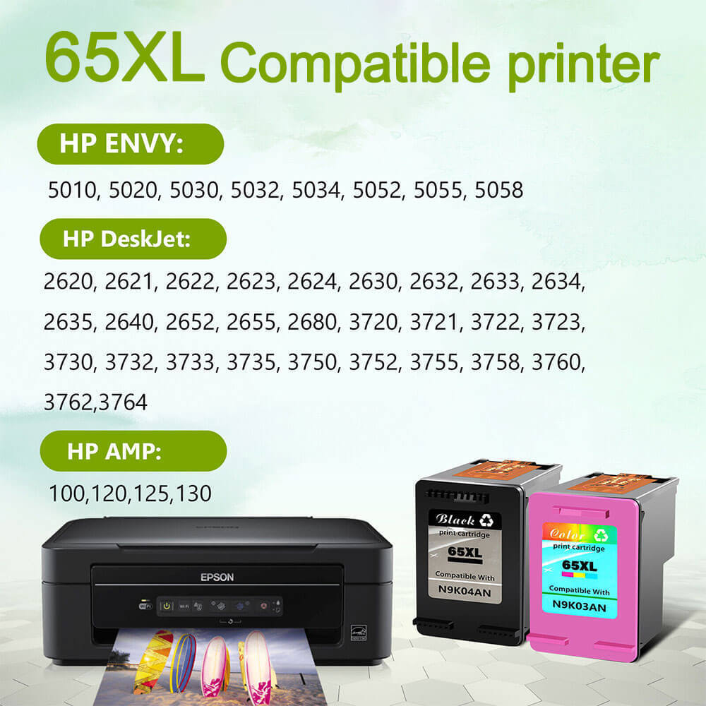 60XL 61XL 62XL 63XL 65XL Black Color Ink Cartridge For HP ENVY 4500 4501 4502 US