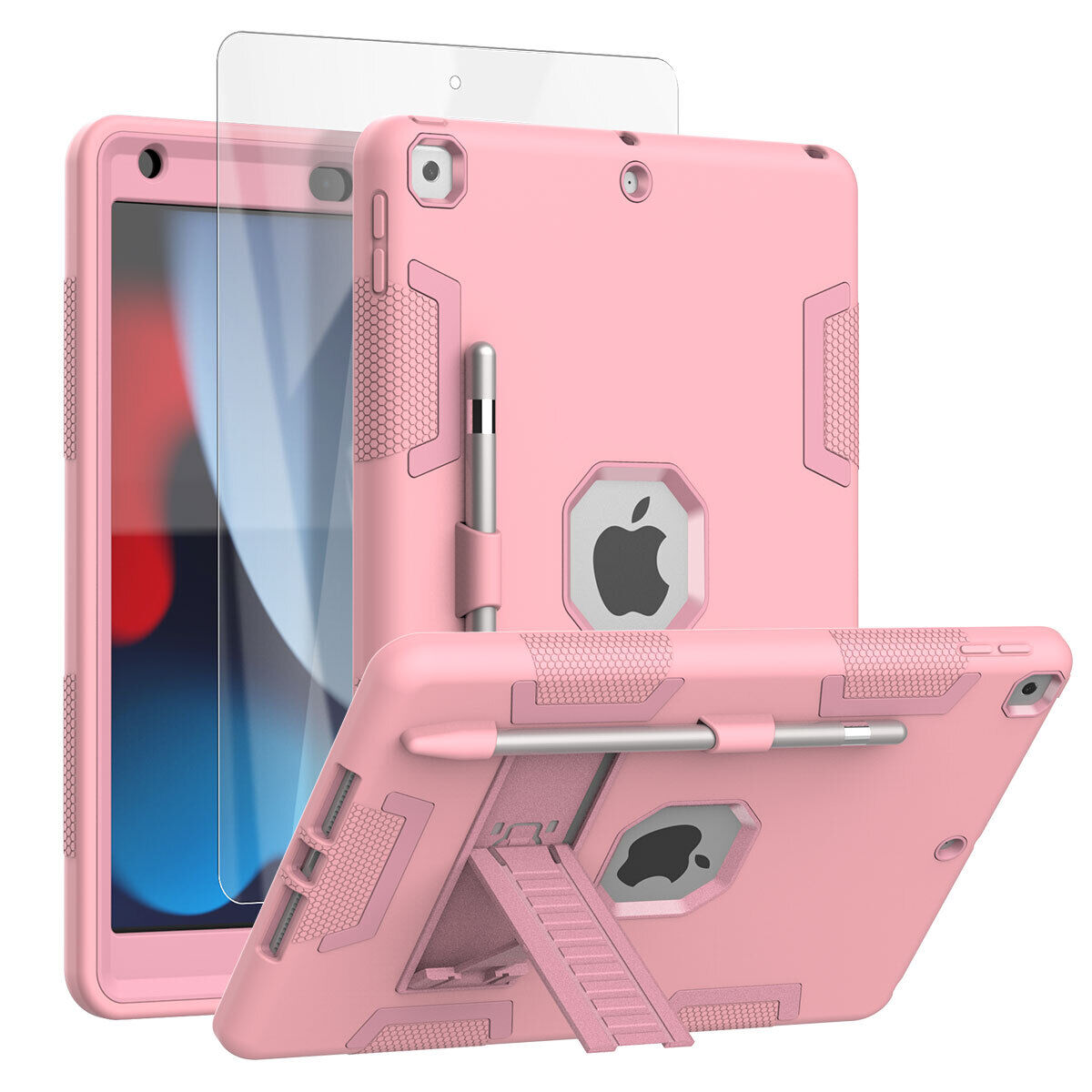 iPad 9th/8th/7th Generation Case Heavy Duty Shockproof Cover + Screen Protector