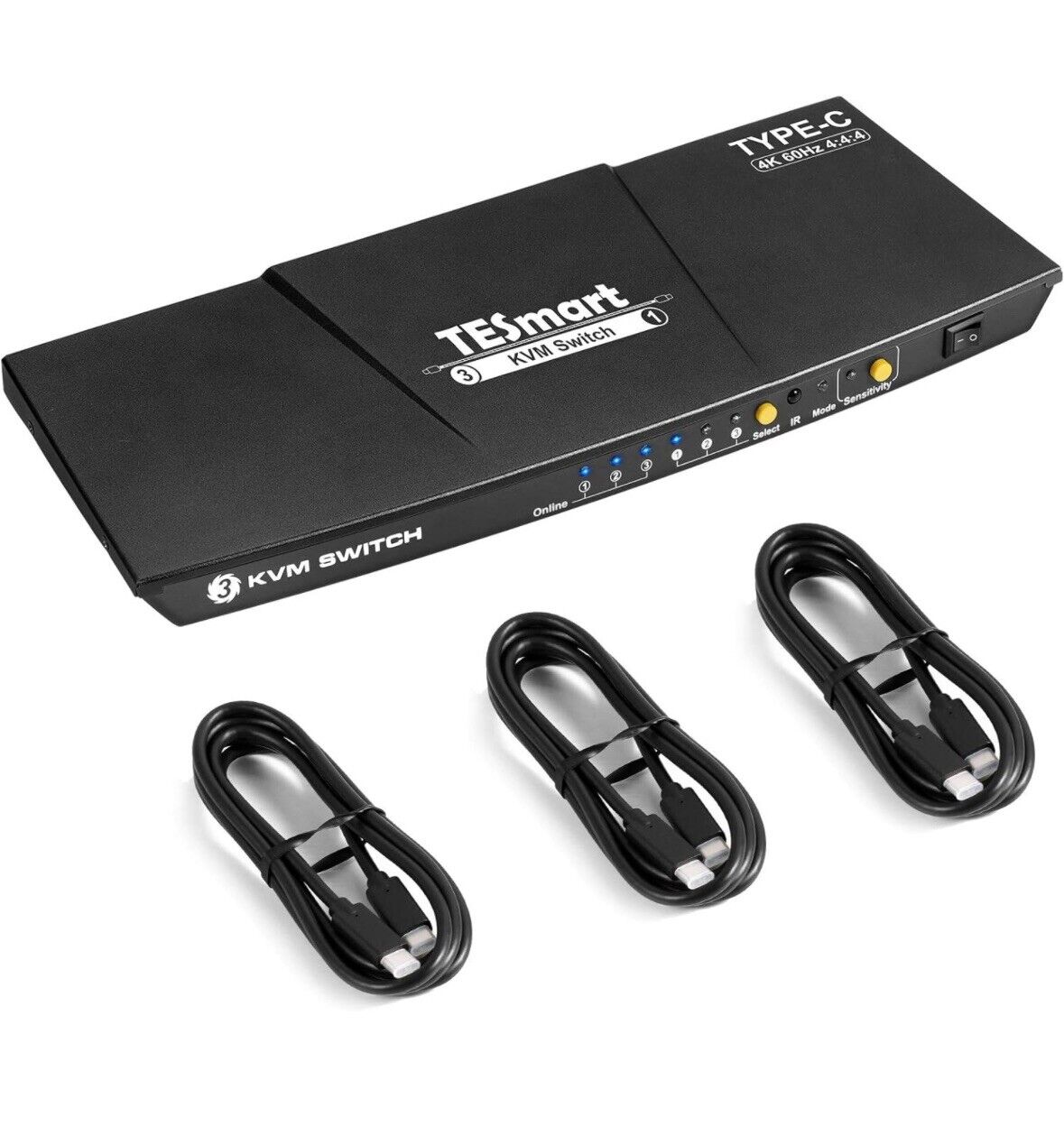 TESmart 3x1 USB Type-C KVM Switch 4K@60hz 4:4:4 - CKS0301A1U