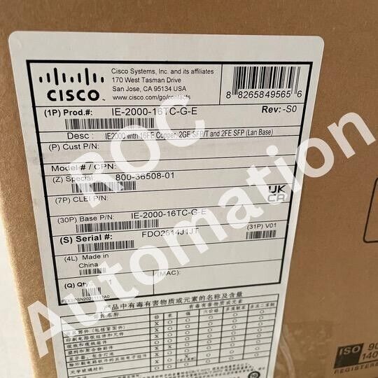 New Sealed Cisco IE-2000-16TC-G-E Industrial Ethernet Switch