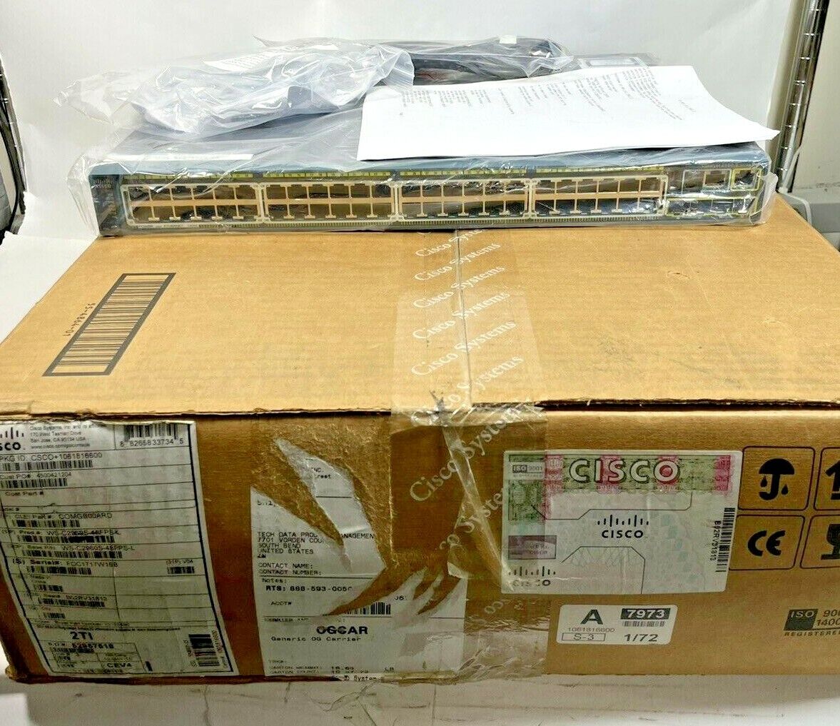 Cisco Catalyst 2960 WS-C2960S-48FPS-L V4 48-Ports Rack-Mountable Switch Managed