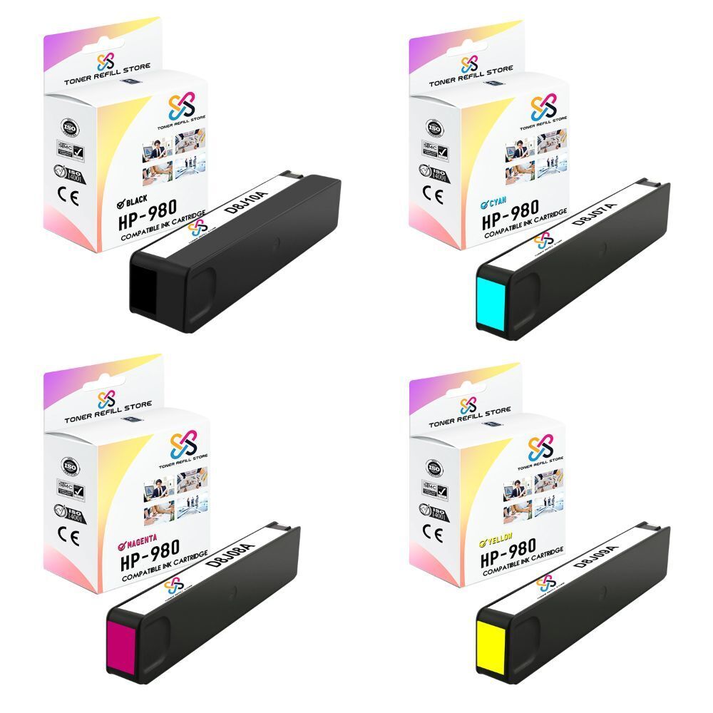 4PK TRS 980 BCMY HY Compatible for HP OfficeJet X555dn X555xh Ink Cartridge