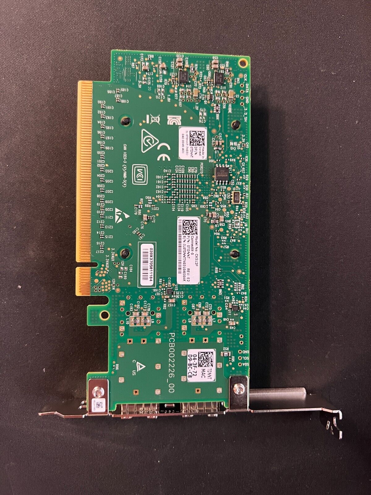 DELL / MELLANOX CONNECTX-5 CX512F 25Gb DUAL PORT SFP28 NETWORK CARD 0TDNNT cx512
