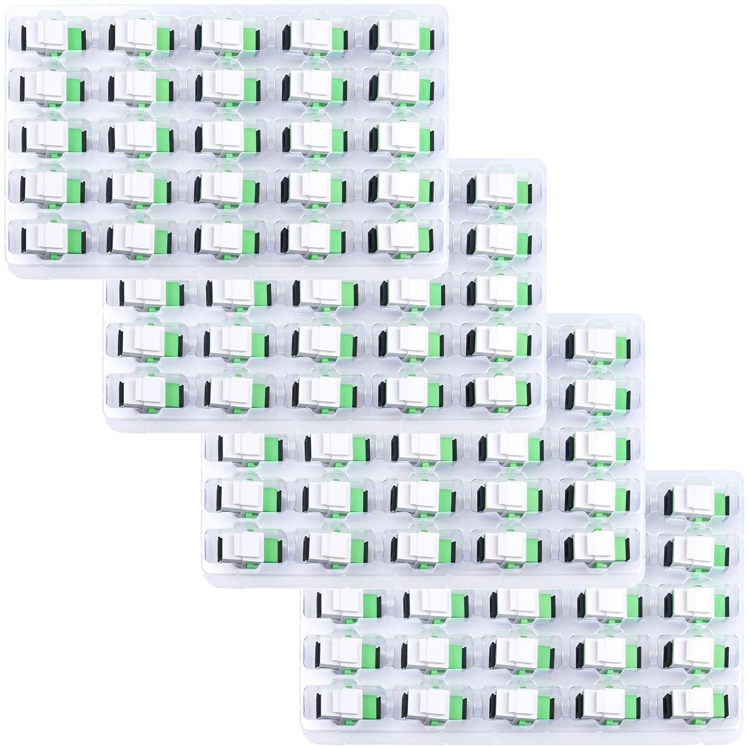 100 Pack SC APC Fiber Optic Coupler Keystone Jack Singlemode Adapter Patch Panel 100 Pack SC APC Fiber Optic Coupler Keystone Jack Singlemode Adapter Patch Panel