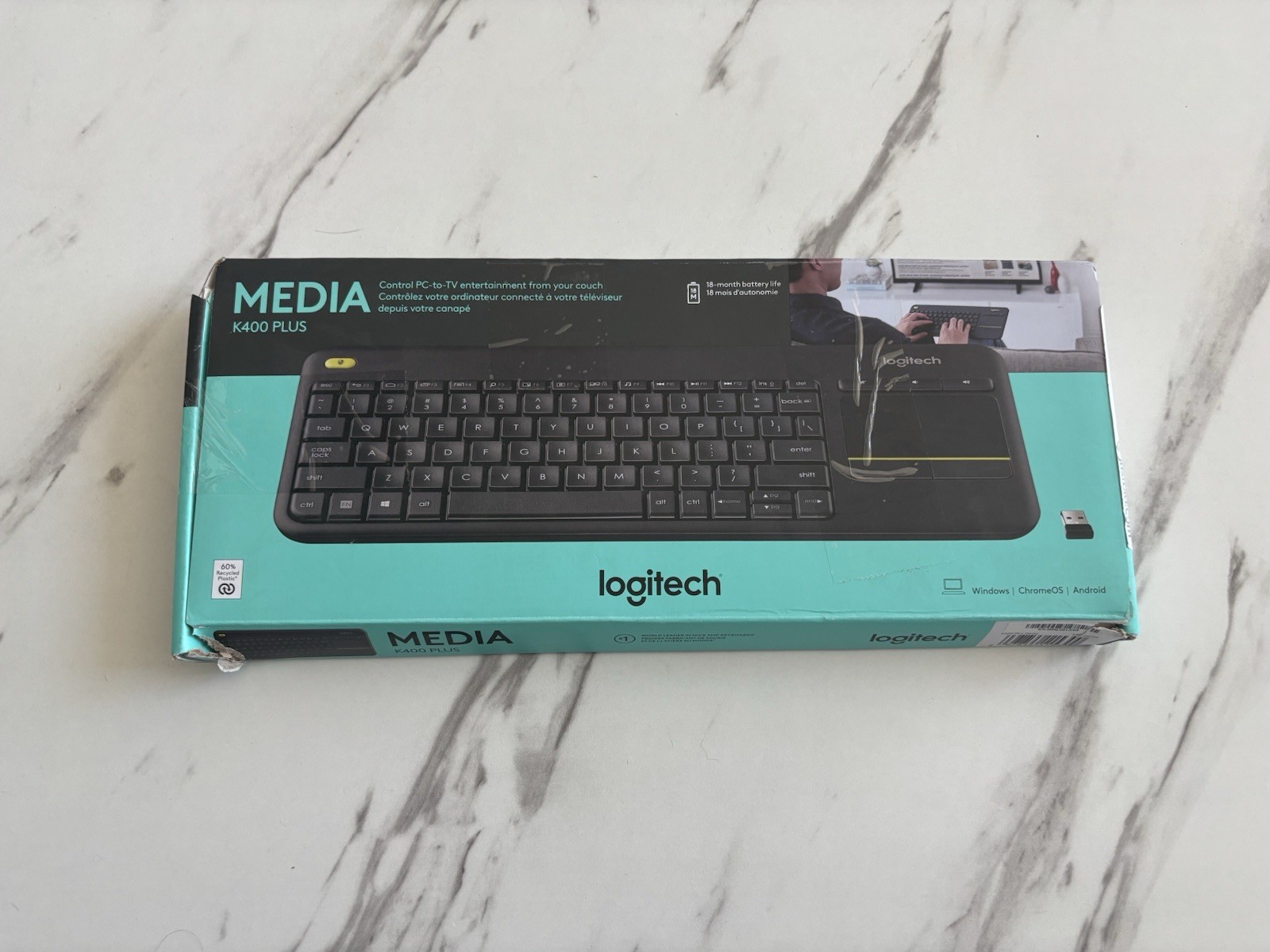 Logitech K400 Plus Wireless Touch TV Keyboard Black Logitech K400 Plus Wireless Touch TV Keyboard Black