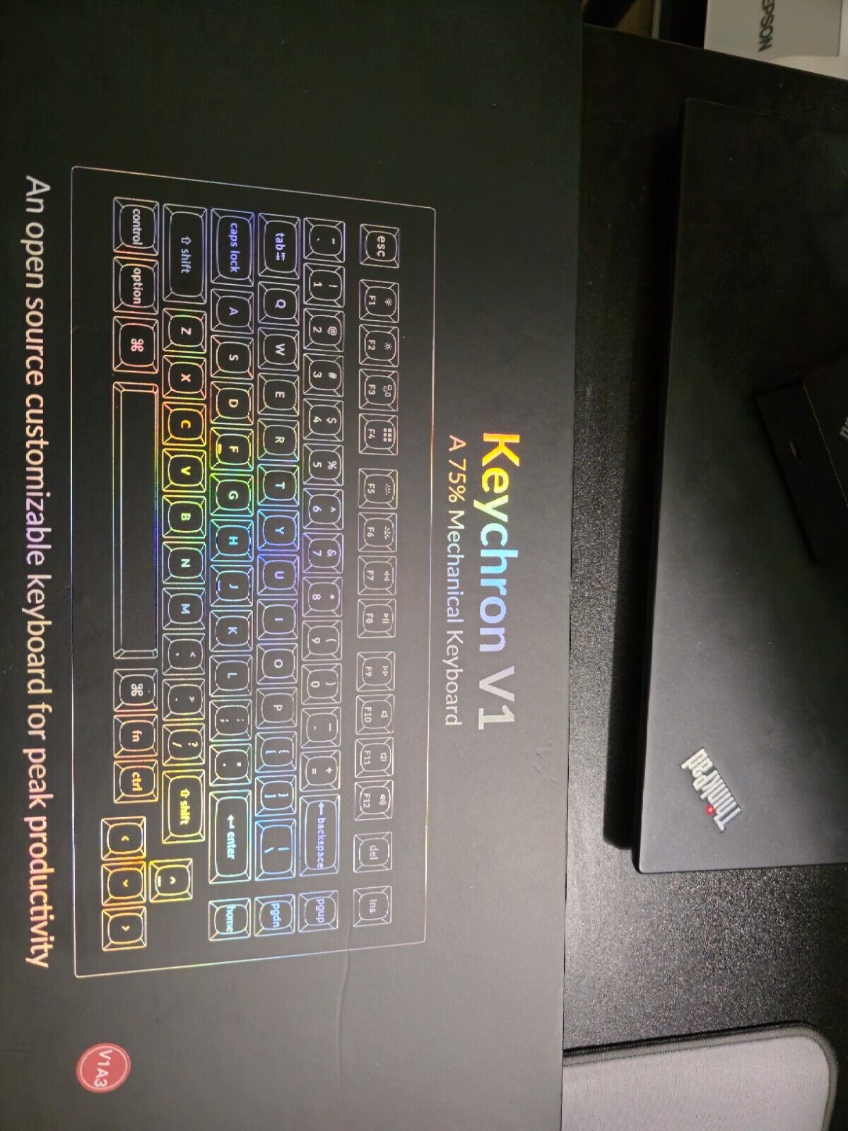 Keychron V1 75% Keyboard with Durock T1 Smoky Switches