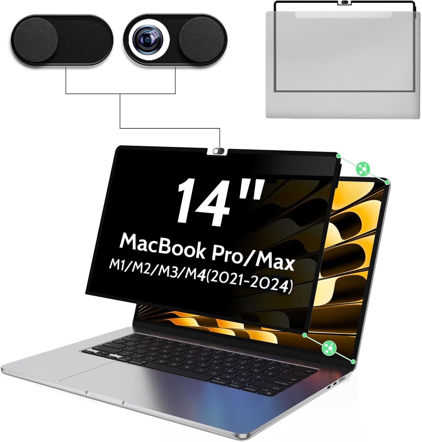 Privacy Screen for MacBook Pro 14 Inch M1/M2/M3/M4/M5 (2021-2025) Anti Blue Ligh Privacy Screen for MacBook Pro 14 Inch M1/M2/M3/M4/M5 (2021-2025) Anti Blue Ligh