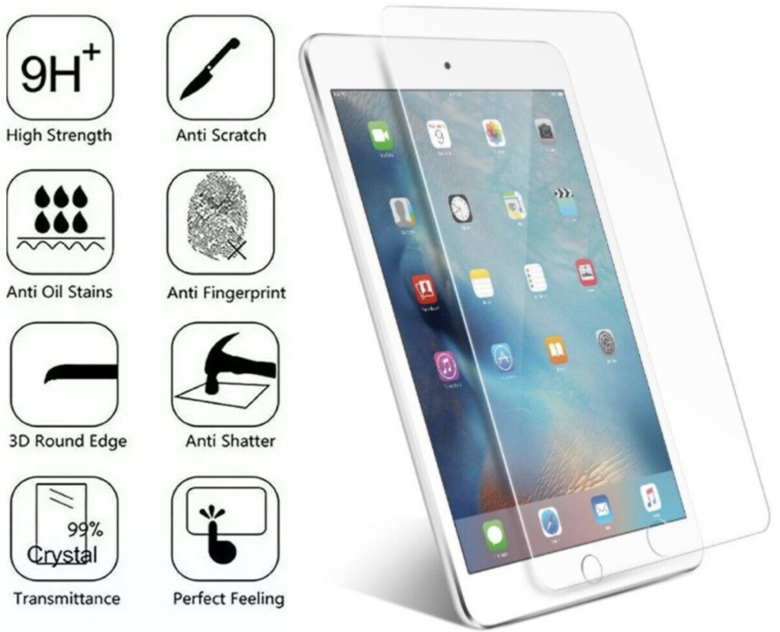Premium Tempered Glass Screen Protector For Apple iPad 6th Generation 9.7\