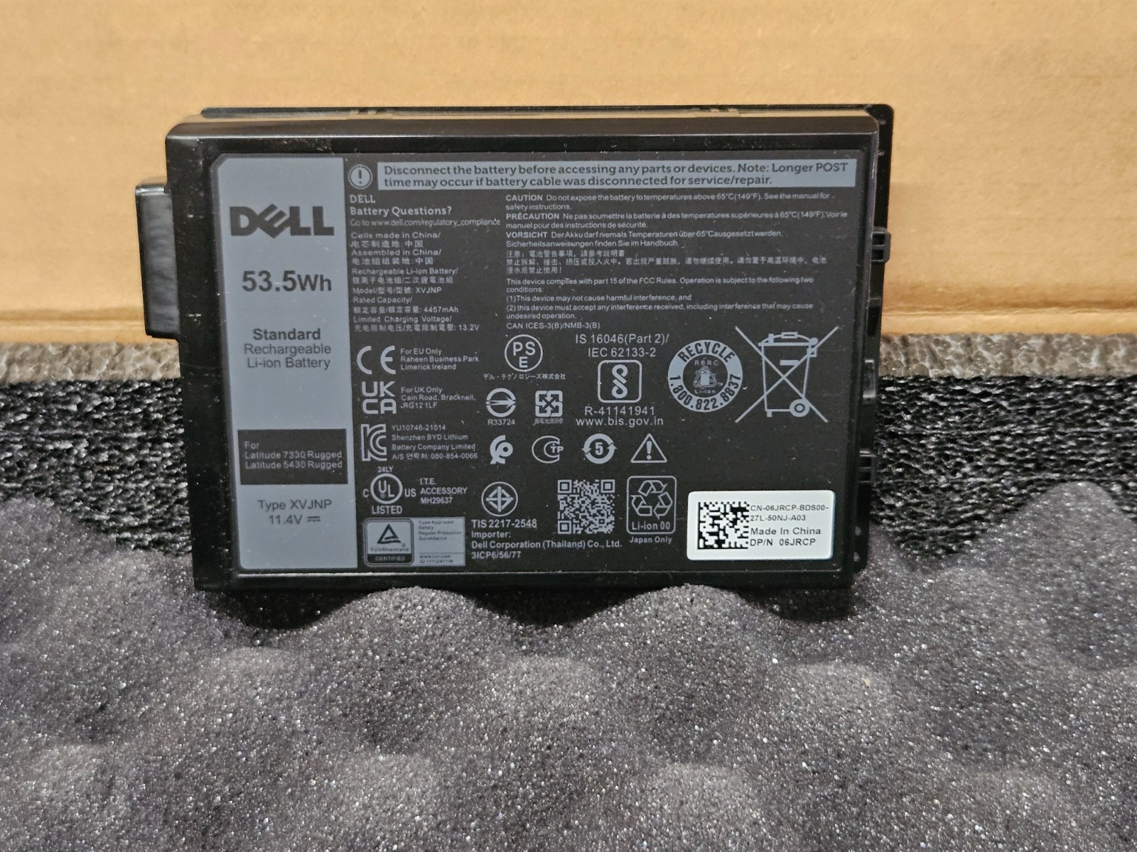NEW OEM Dell Battery Latitude 5430 7330 Rugged Extreme 53.5Wh 11.4V 06JRCP XVJNP NEW OEM Dell Battery Latitude 5430 7330 Rugged Extreme 53.5Wh 11.4V 06JRCP XVJNP