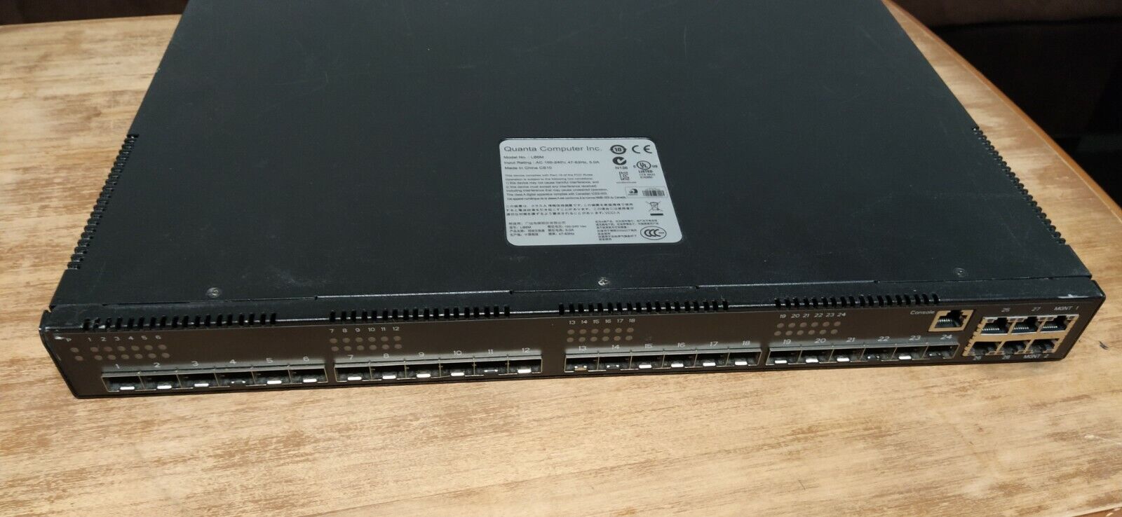 Quanta LB6M 24-port 10GbE SFP+ switch with Brocade L3 firmware