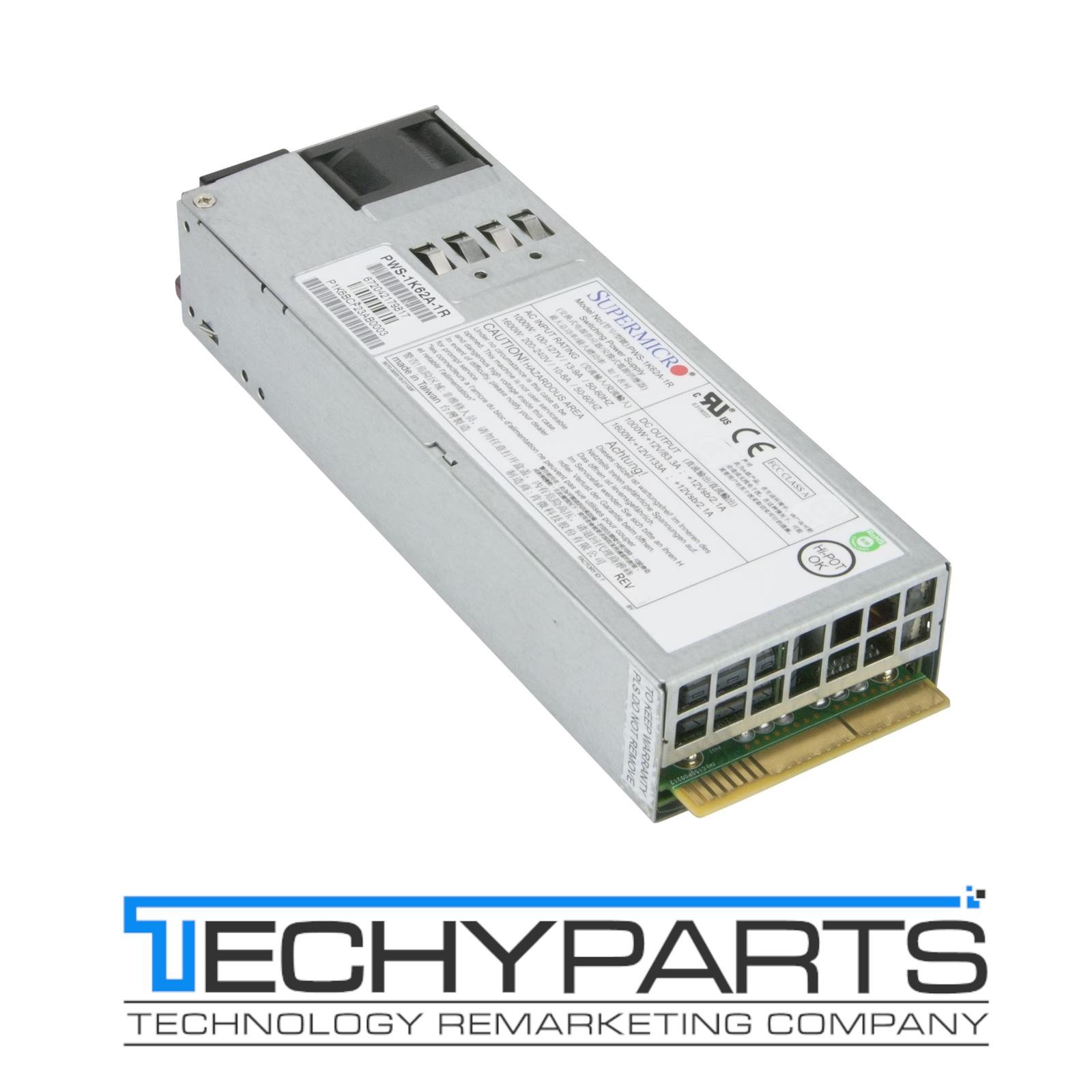 Supermicro PWS-1K62A-1R 1000W/1600W 1U 80-Plus Titanium Redundant Power Supply Supermicro PWS-1K62A-1R 1000W/1600W 1U 80-Plus Titanium Redundant Power Supply