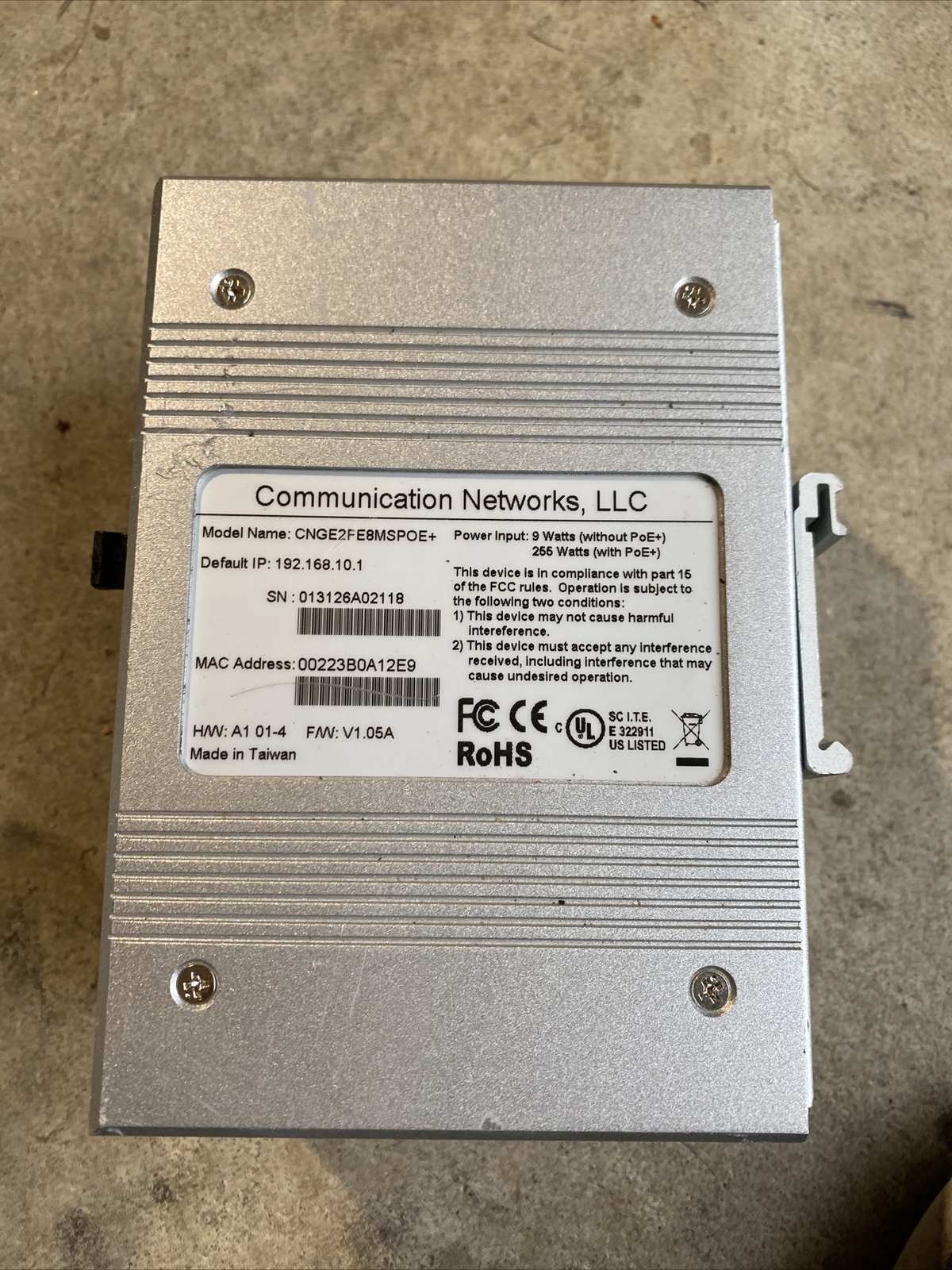 Comnet CNGE2FE8MSPOE 2PORT 1000MBPS 8PORT 100MBPS HARDENED SWITCH POE