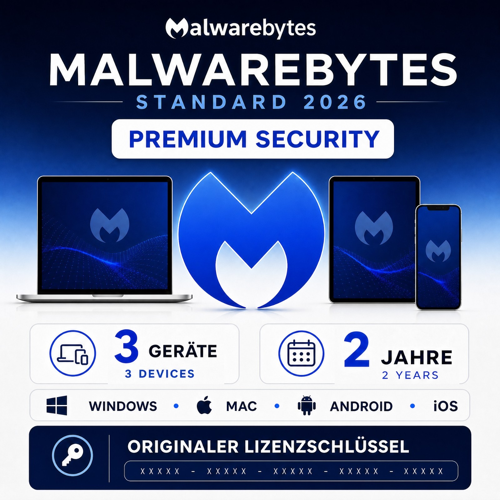 Malwarebytes Premium Key 3 Devices 2 Year PC Mac Android IOS Fast Delivery