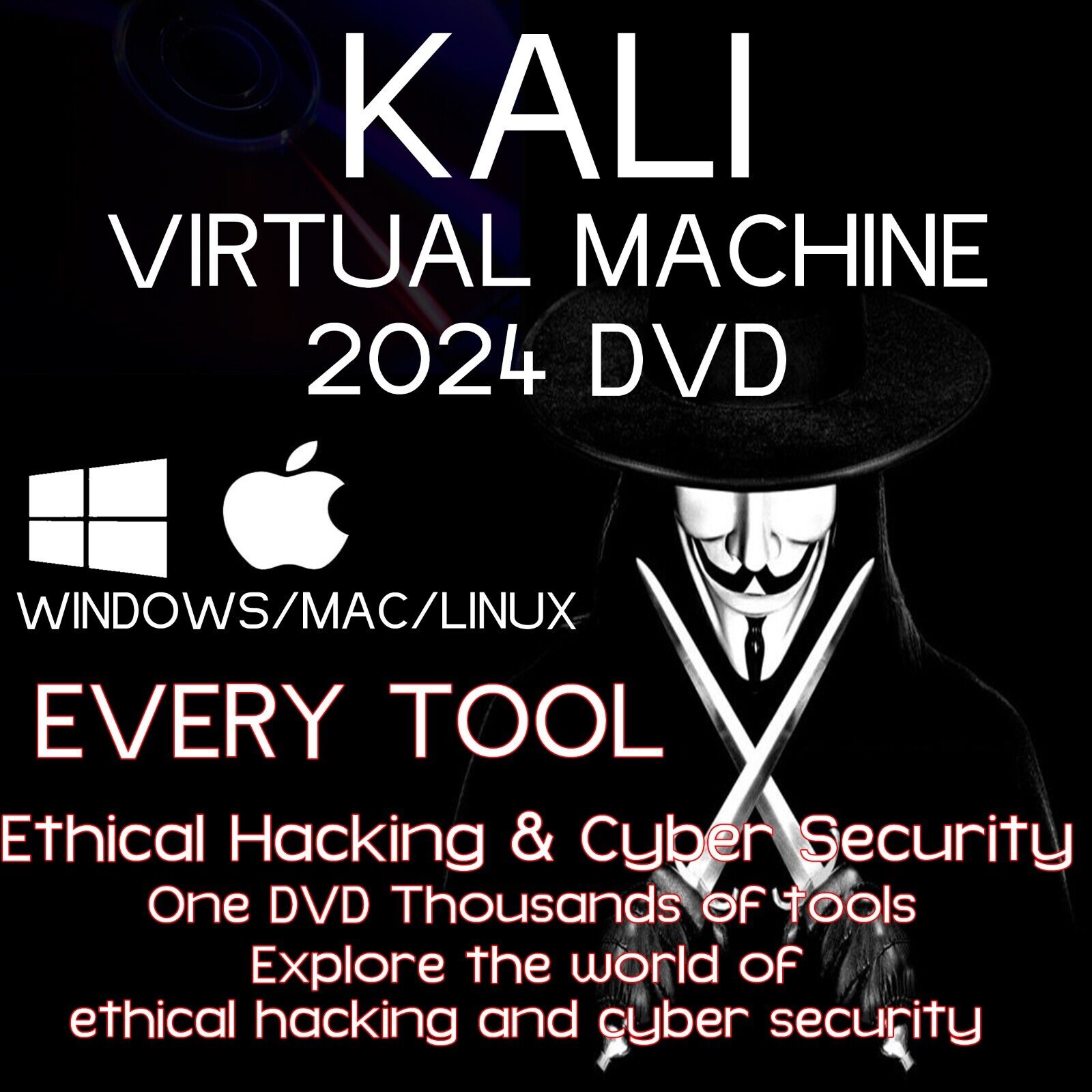 Kali Linux 2023.4 Virtual Machine DVD - Ethical Hacking & Cyber Security USA