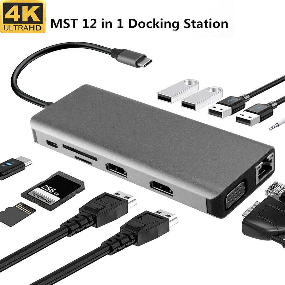 2023 Multiport USB-C Hub Type C To USB 3.0 4K HDMI Adapter For Macbook Pro/Air A