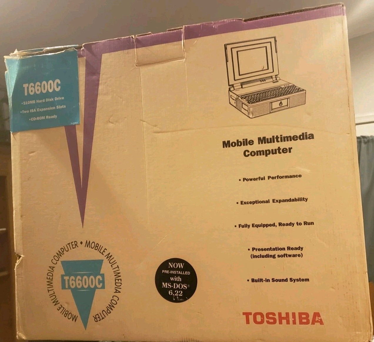 VERY RARE BOX: Toshiba T6600C Vintage Laptop Luggable Factory Outer Box Display VERY RARE BOX: Toshiba T6600C Vintage Laptop Luggable Factory Outer Box Display