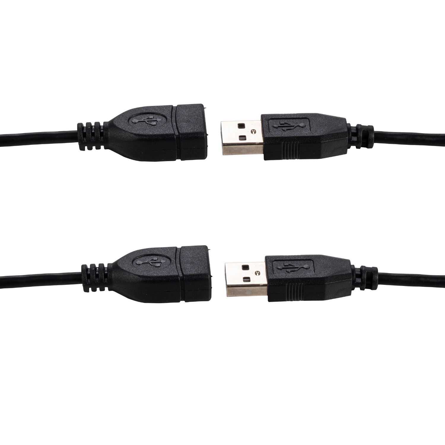 2x 3ft USB 2.0 Extension Cable Type A Male to A Female Extender HIGH SPEED Black