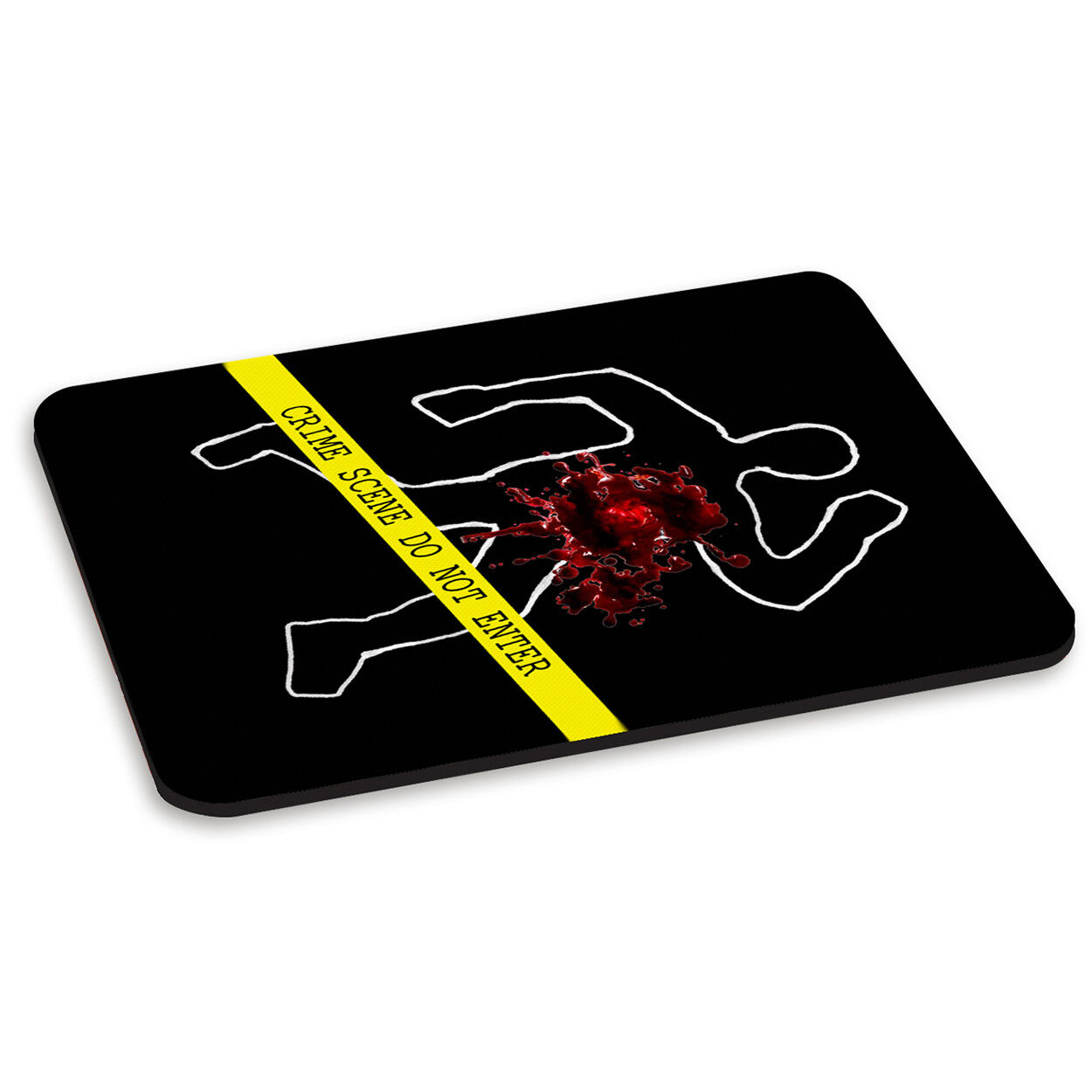 CRIME SCENE DO NOT ENTER PC COMPUTER MOUSE MAT PAD - Funny Police Blood Body