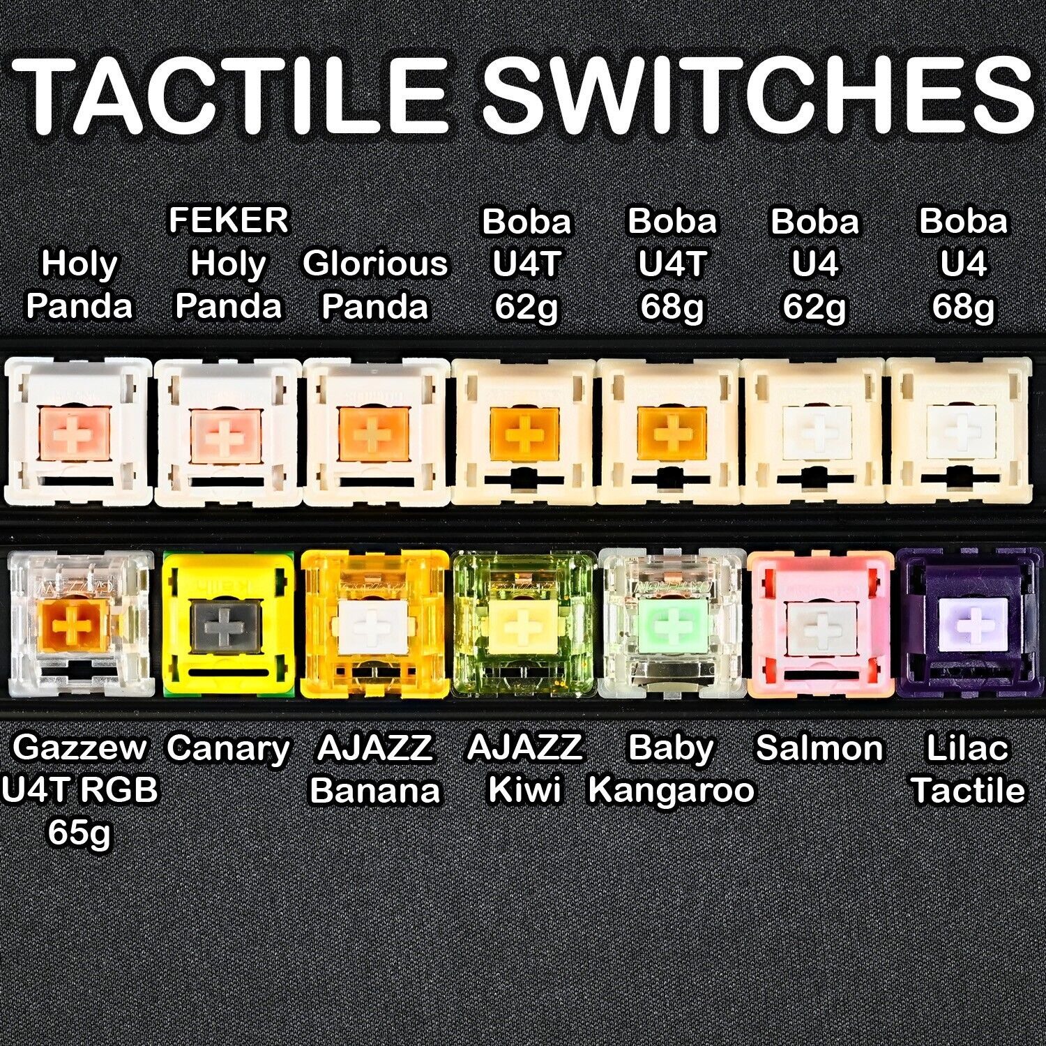 TACTILE Mechanical Keyboard SWITCH TESTER SAMPLE PACK - 14 Enthusiast Switches