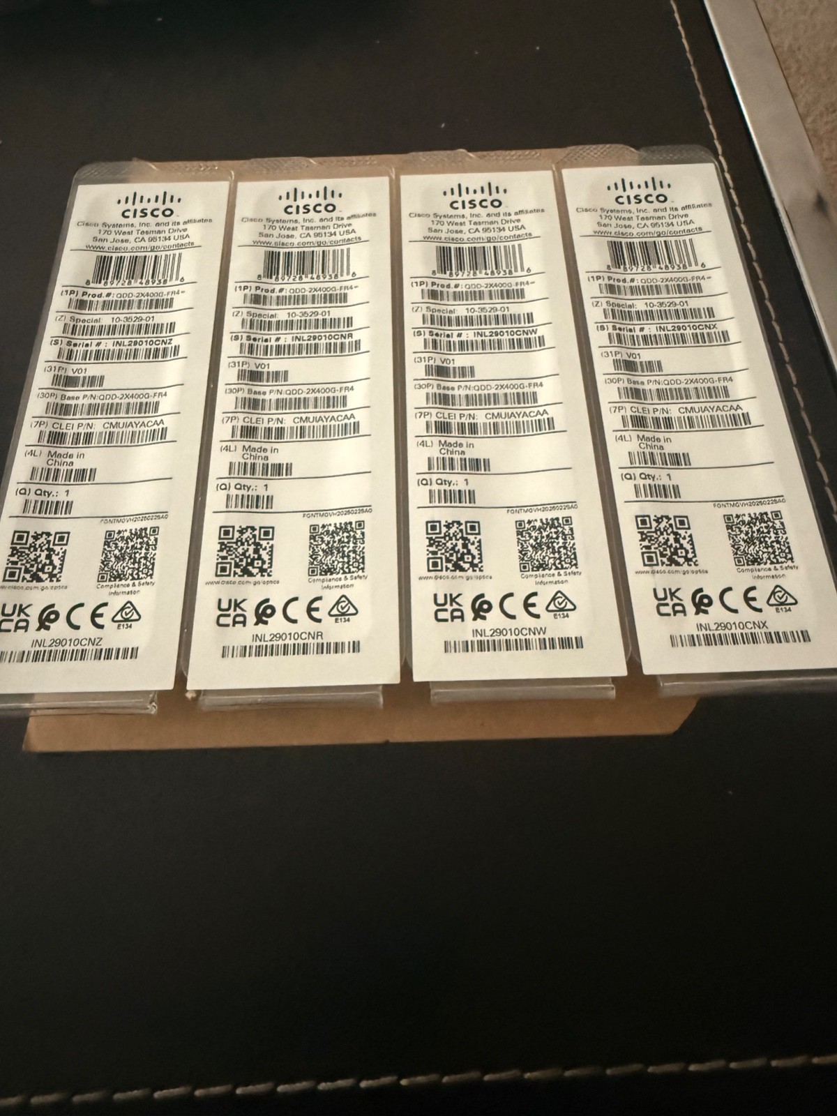 QTY (20) QDD-2X400G-FR4 CISCO 800G QSFP-DD Transceiver 2X400G-FR4 NEW*DISCOUNTED