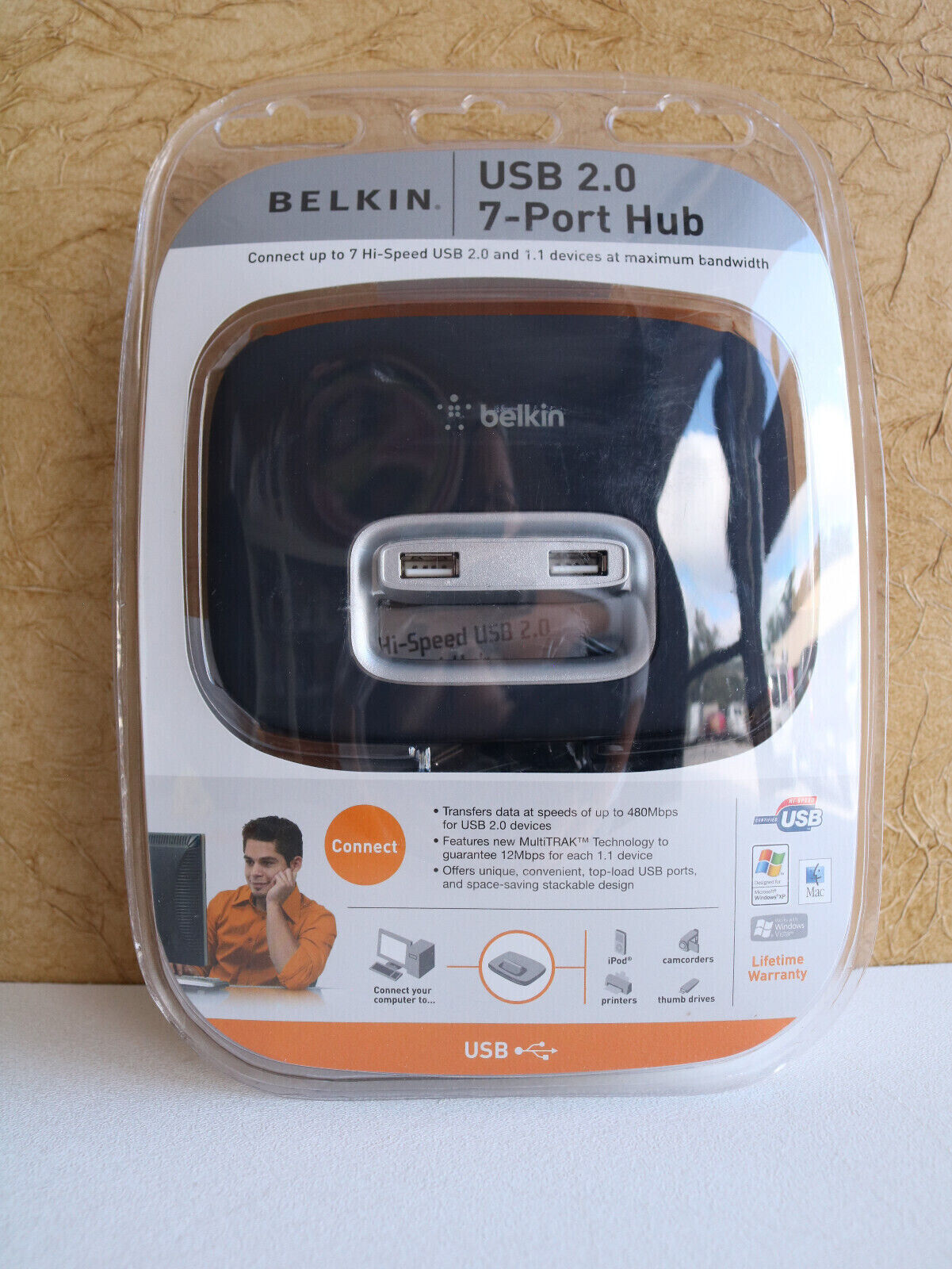 Belkin 7-Port High-Speed Usb 2.0 Hub Plug-And-Play New Sealed