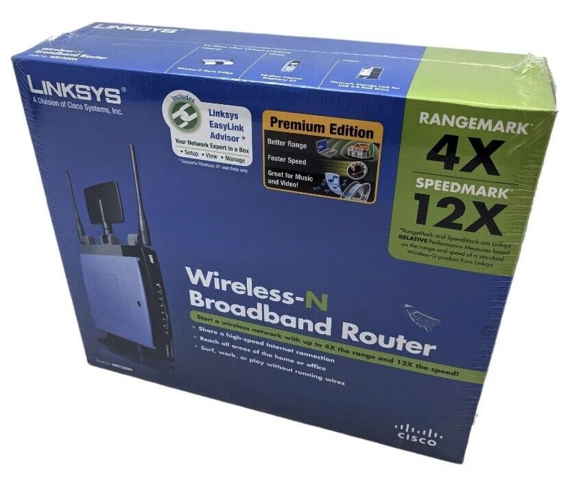 Linksys WRT300N Wireless-N 4-Port Broadband Router with MIMO Technology - NIB