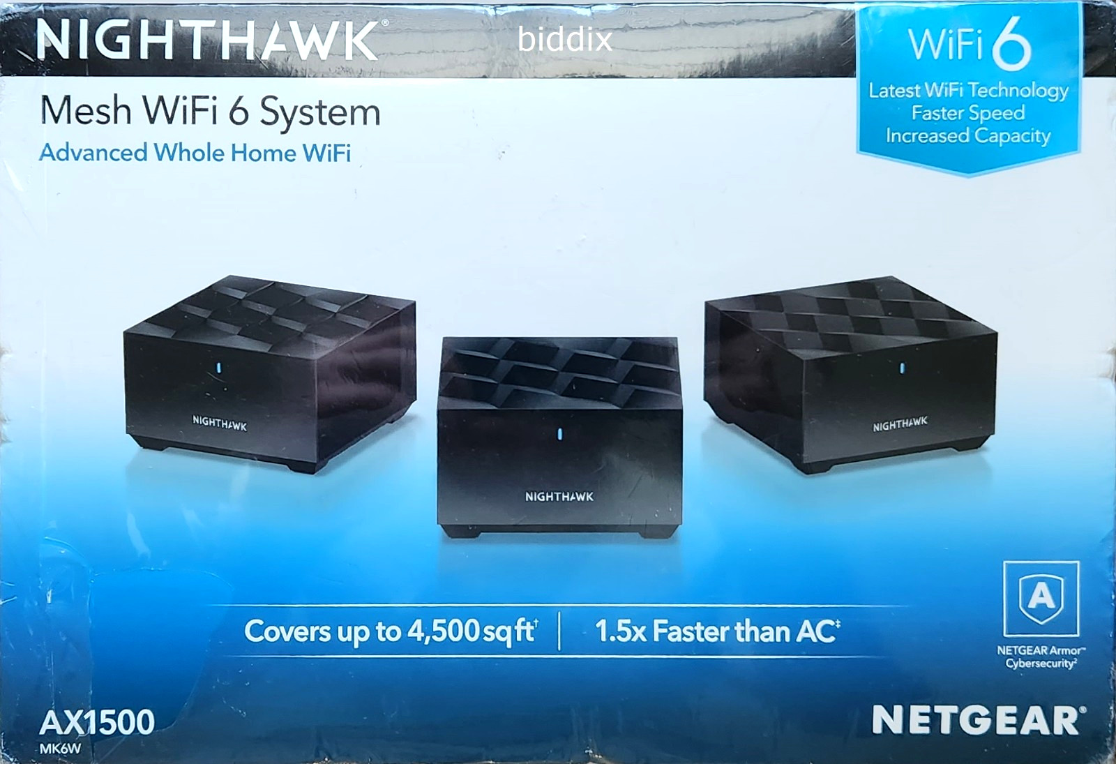 NETGEAR Nighthawk Dual-Band WiFi 6 AX1500 Mesh System Router and 2 Satellites