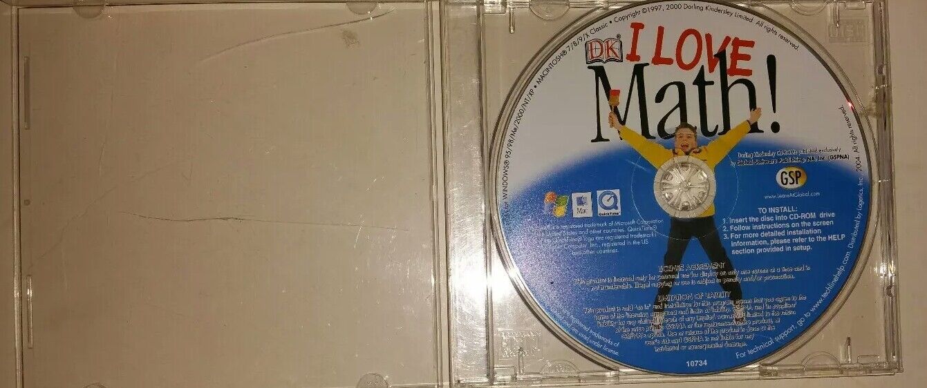 I Love Math CD ROM Windows, Mac 1997, 2000. Educational . Ships within 24 hours
