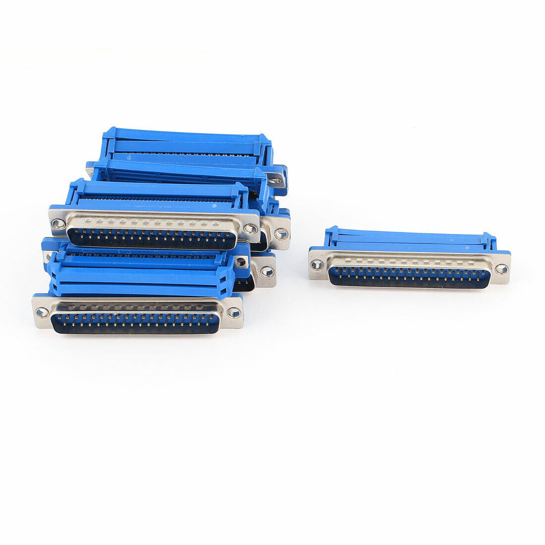 10Pcs D-SUB DB37 Male IDC Connector Blue for Flat Ribbon Cable