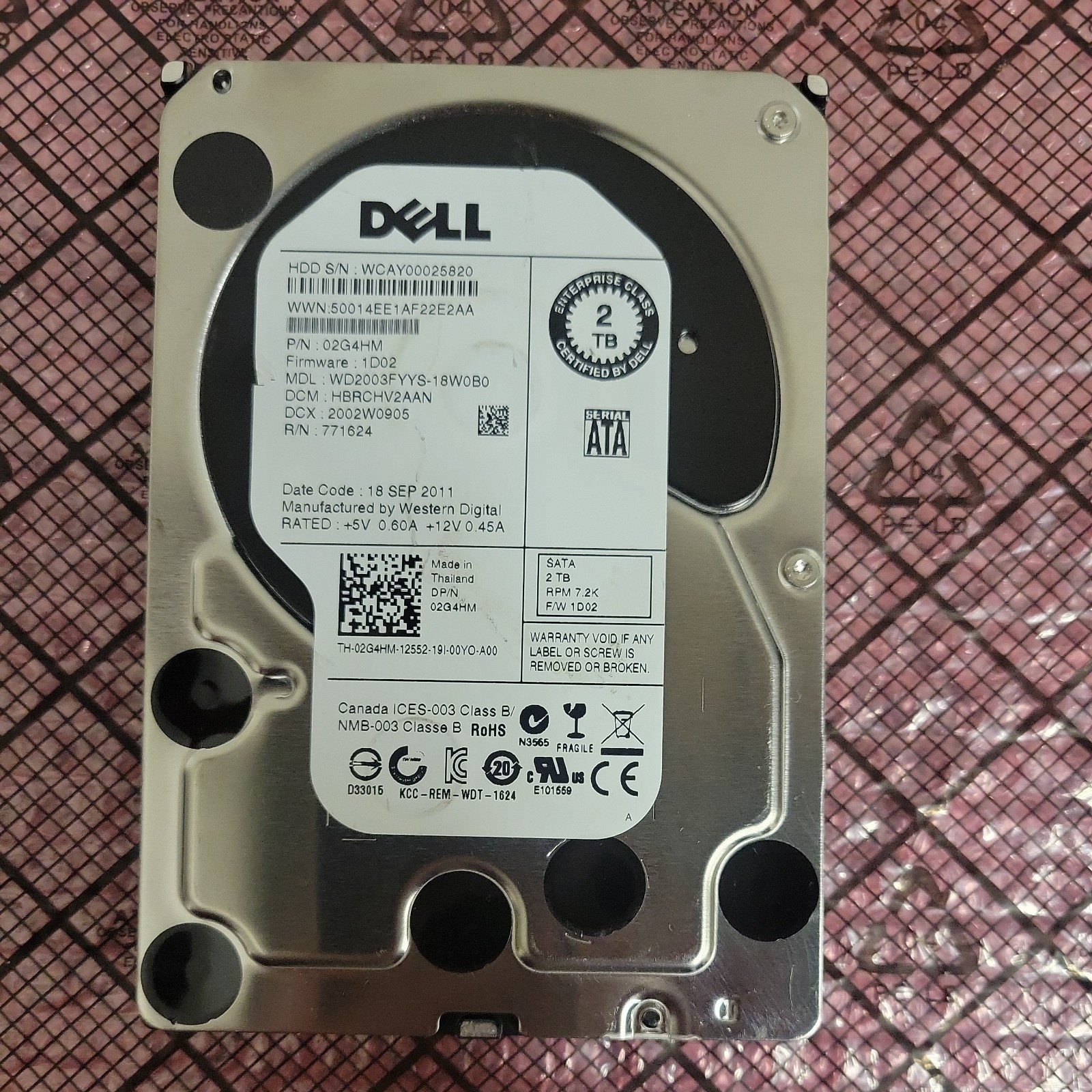 Dell Enterprise WD RE4 2TB 7.2K SATA 3.5 Dell Enterprise WD RE4 2TB 7.2K SATA 3.5
