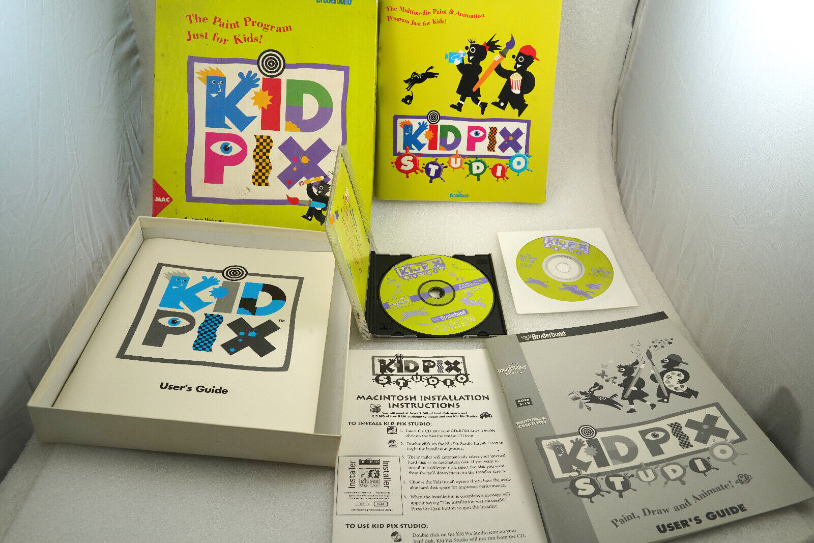 Kid Pix Studio Deluxe Vintage Macintosh CD Rom Broderbund Digital Art Studio