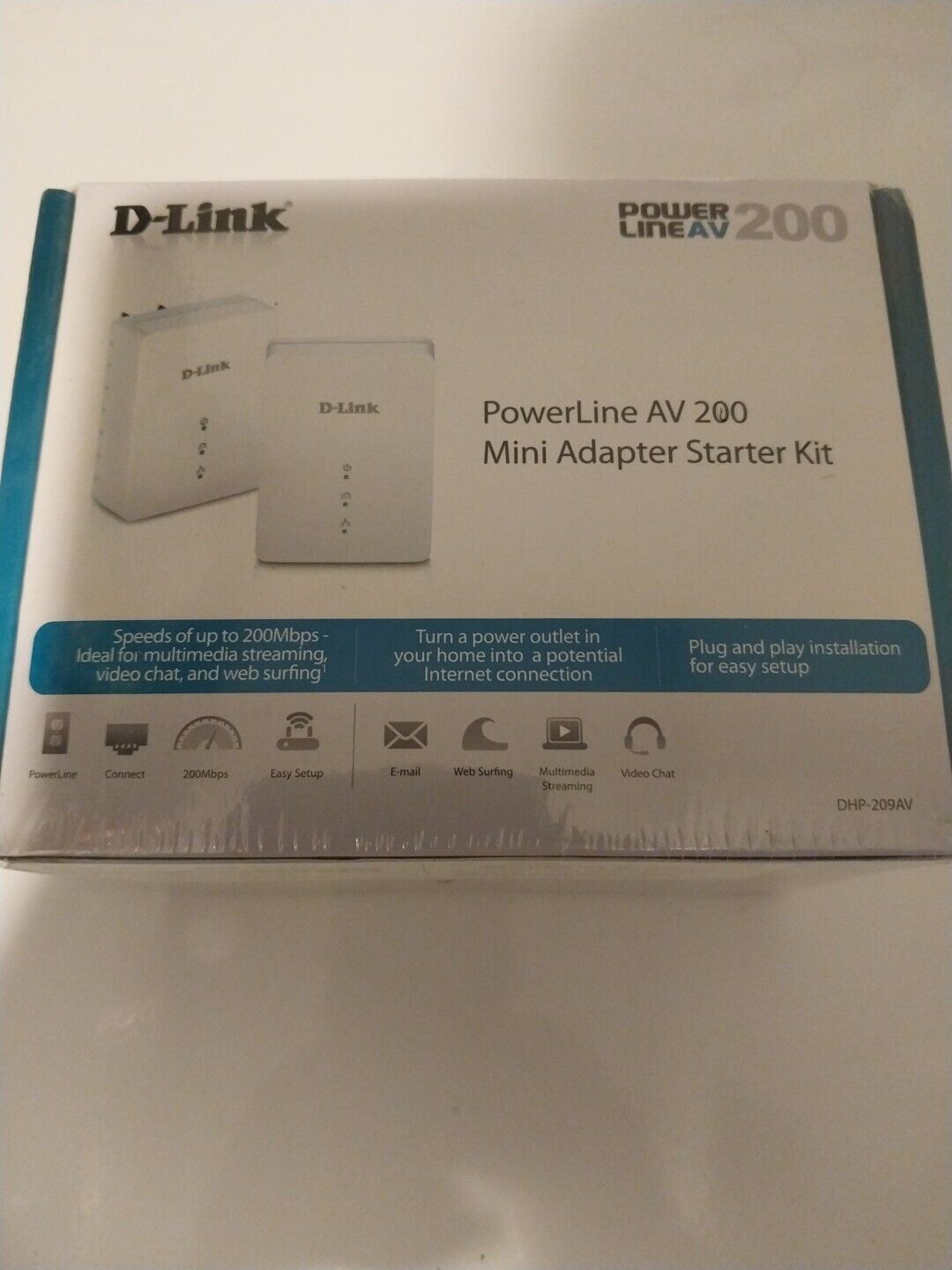 D-Link PowerLine AV 200 Mini Adapter Starter Kit New