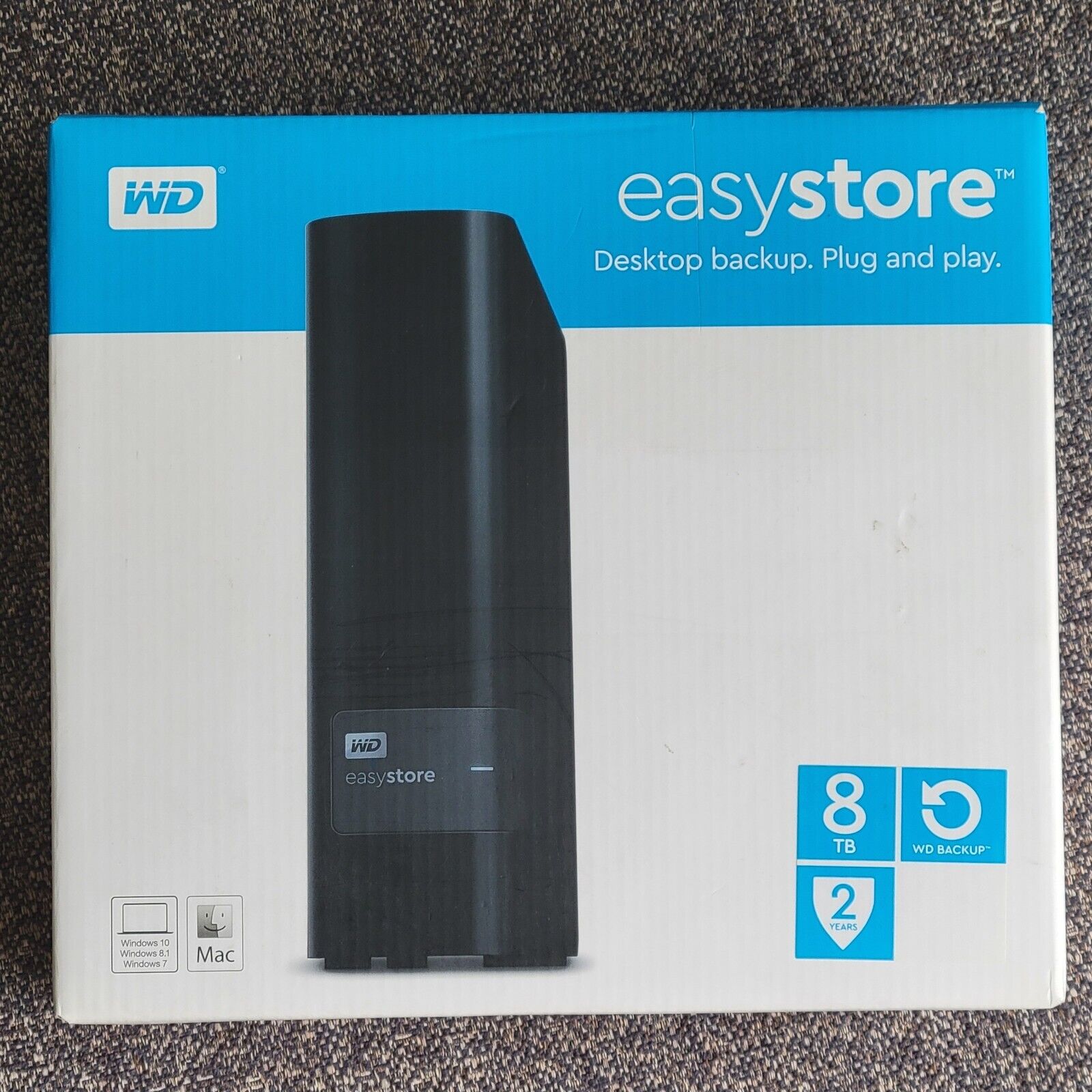 WD easystore 8TB External USB 3.0 Hard Drive WDBBCKA0080HBK-NESN *Missing cables