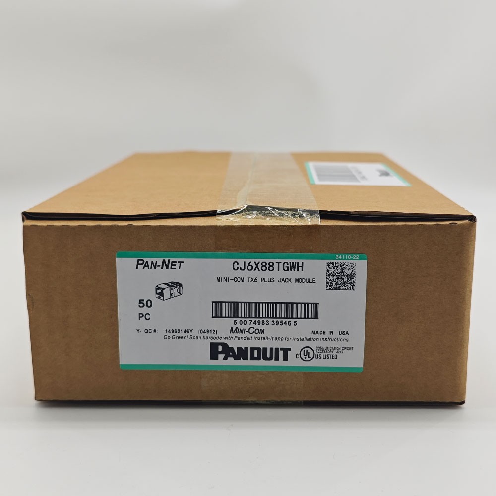 US CJ6X88TGWH (BOX OF 50) For Panduit Cat6a 10 Gig Mini-Com Jack White New US CJ6X88TGWH (BOX OF 50) For Panduit Cat6a 10 Gig Mini-Com Jack White New