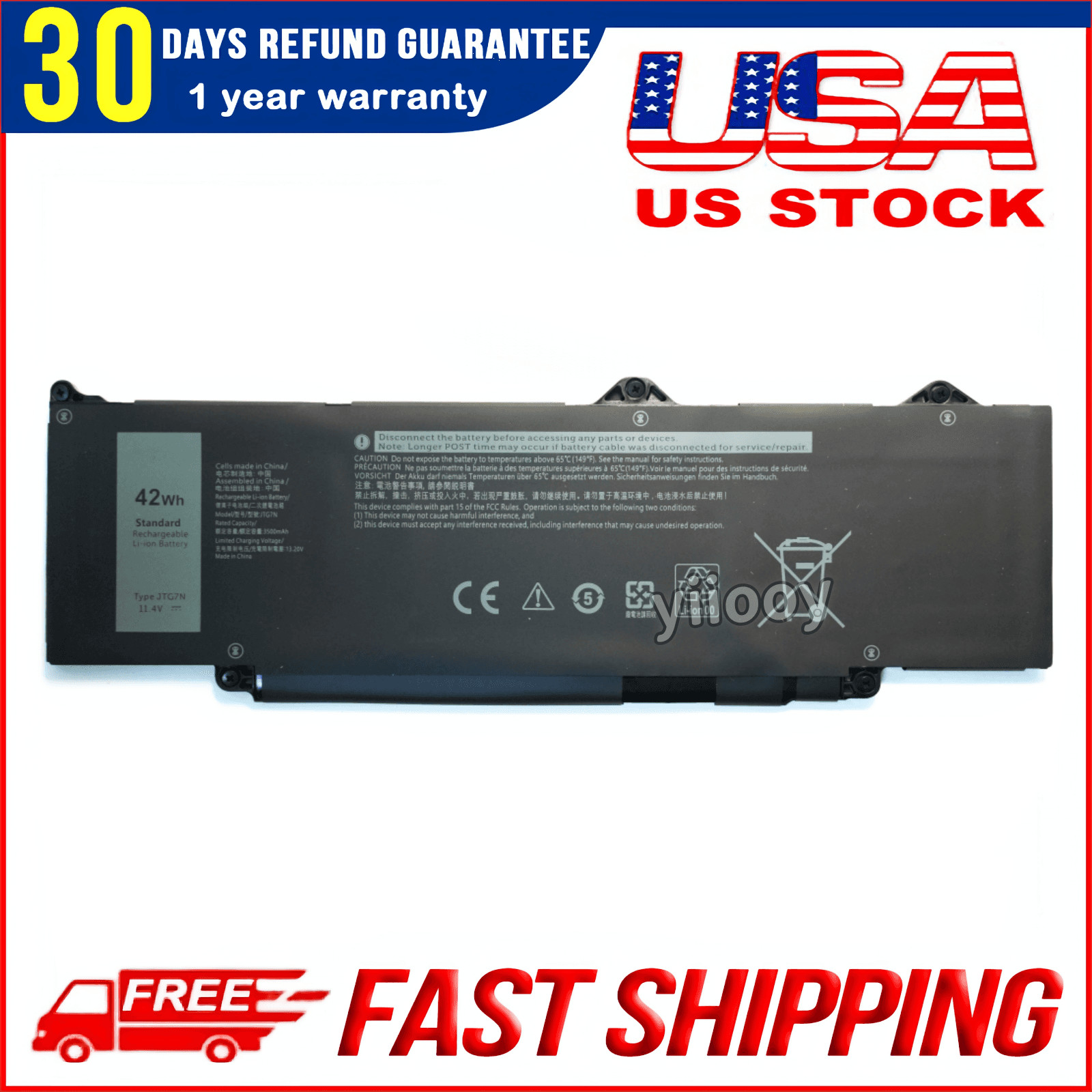 New OEM 42Wh JTG7N Battery for Dell Latitude 5440 3540 5540 3440 Precision 3490