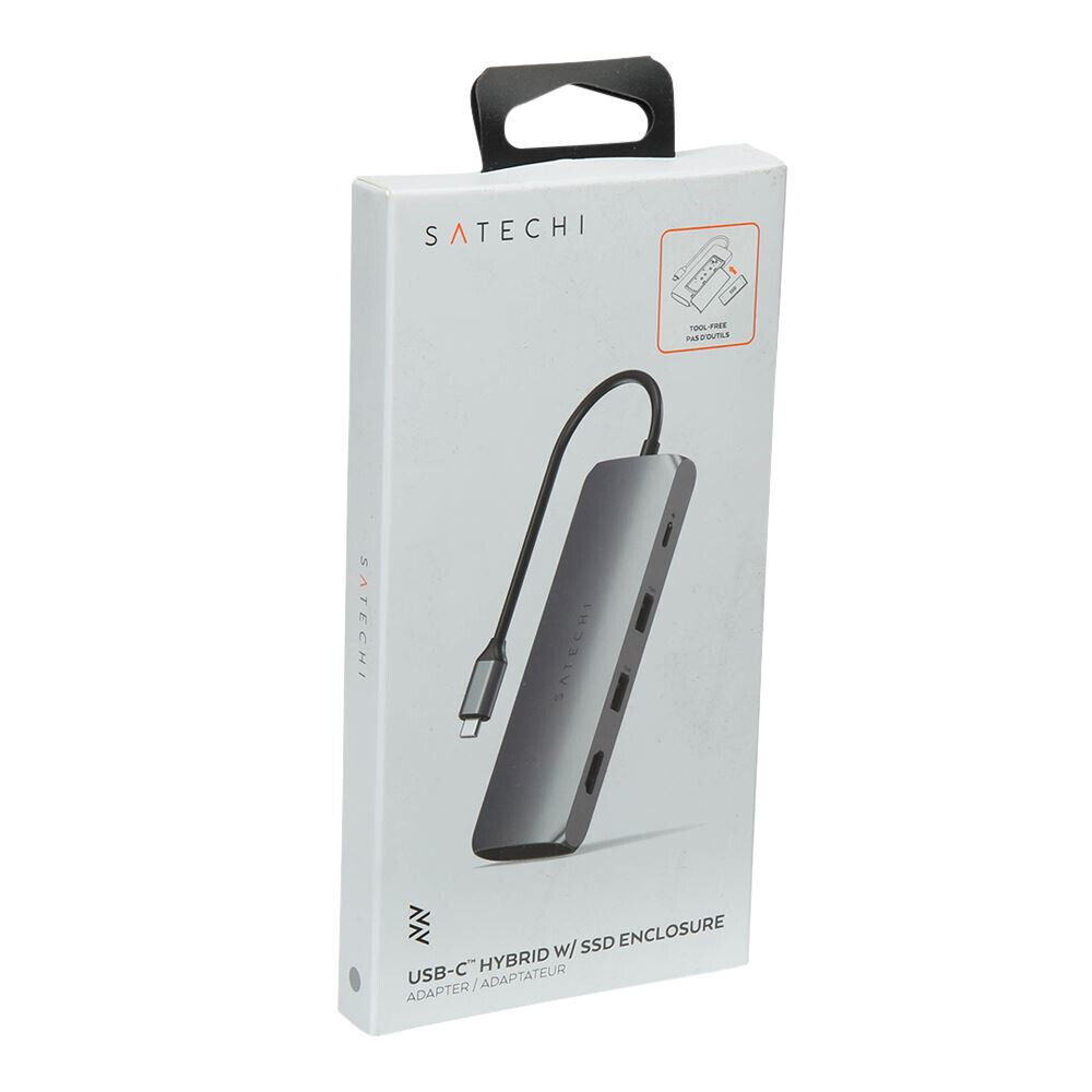 Satechi USB Type-C Hybrid Multi-Port Adapter with SSD Enclosure Space Gray