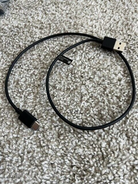 NEW HP USB-A Male to USB-C Male Cable - 2 feet long (black color) 